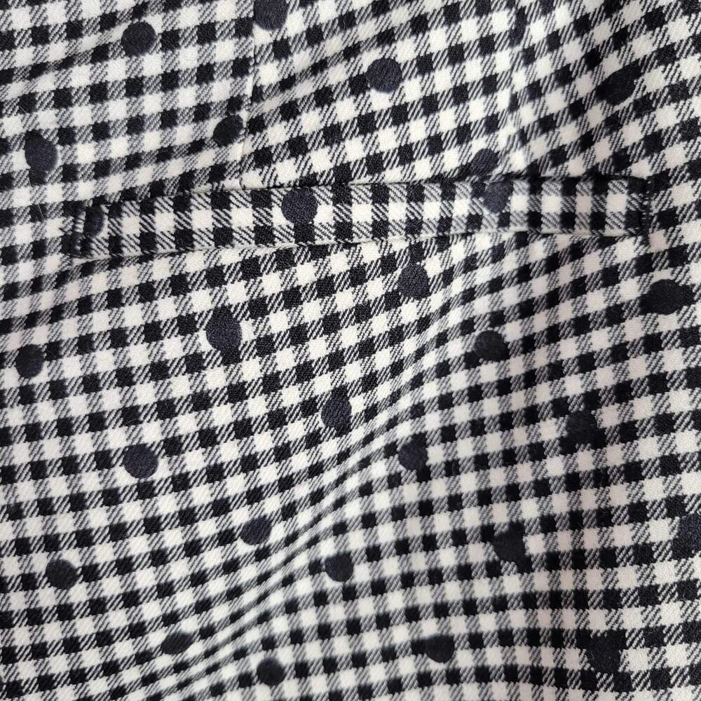 Talbots Pants Women's Wool Plaid Polka Dot Ankle Size 10P Black White Kitschy - Picture 5 of 9